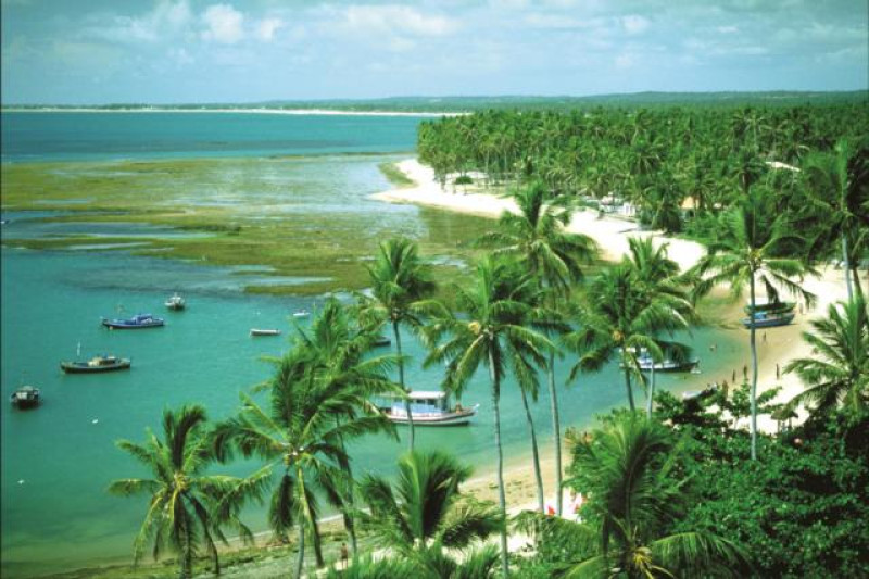 brasilien PRAIA DO FORTE BUCHT schiffe